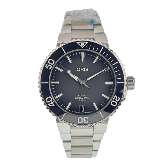 Oris Aquis Date Cal 400 Steel Black Dial 41.5mm Automatic Men's Watch 7769 - Picture 1 of 10